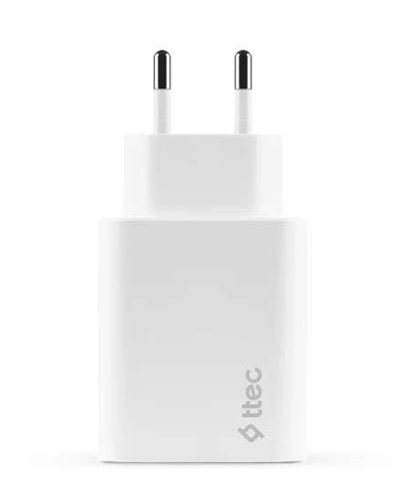 Мережевий зарядний пристрій Ttec SmartCharger Duo PD USB-C 40W White (2SCS27B)